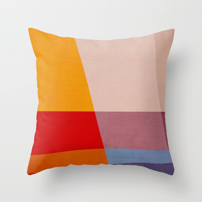 Abstract Mid-Century Modern Colors  Throw Pillow Gallery Image 1
