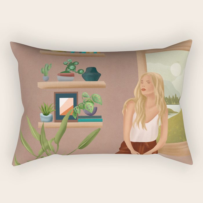 Tables and chairs worn by all of the dust Rectangular Pillow Gallery Image 2