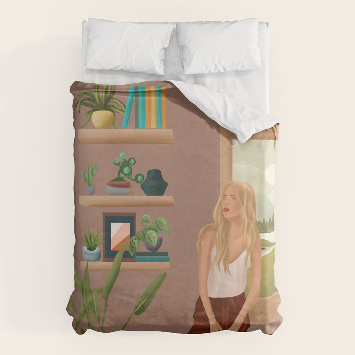 Tables and chairs worn by all of the dust Duvet Cover Gallery Image 1