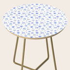 Elegant blush blue yellow watercolor floral pattern Side Table Gallery Image 2