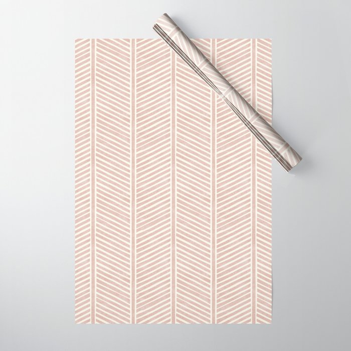 Organic Chevron in Rose Wrapping Paper Gallery Image 1