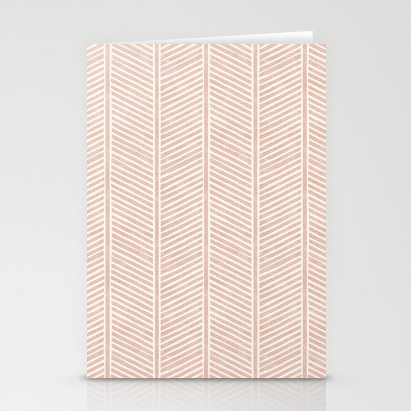Organic Chevron in Rose Stationery Card Gallery Image 2