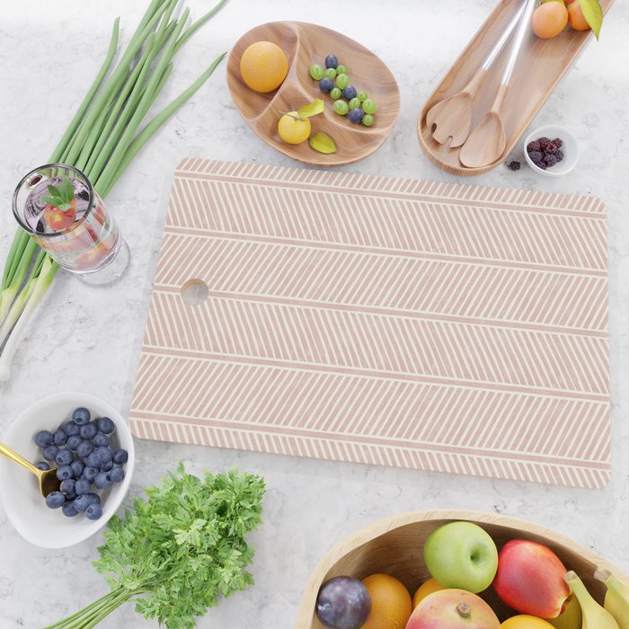Organic Chevron in Rose Cutting Board Gallery Image 2