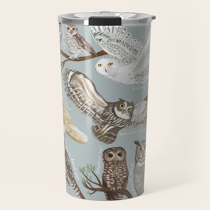 Owls Illustrated Chart Travel Mug Gallery Image 1