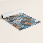 Colorful Concrete Cubes - Blue, Grey, Brown Yoga Mat Gallery Image 2