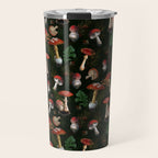 Vintage Dark Night Mushroom Forest Travel Mug Gallery Image 1