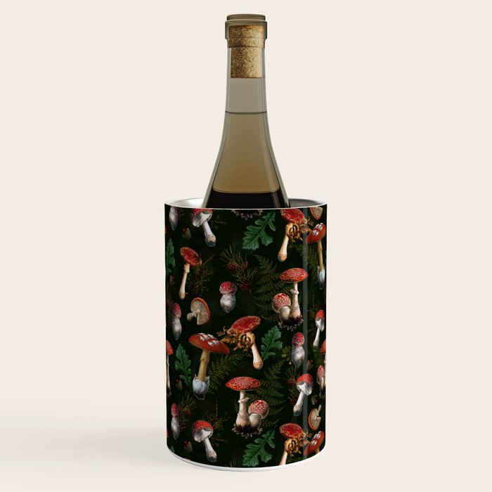 Vintage Dark Night Mushroom Forest Wine Chiller Gallery Image 2