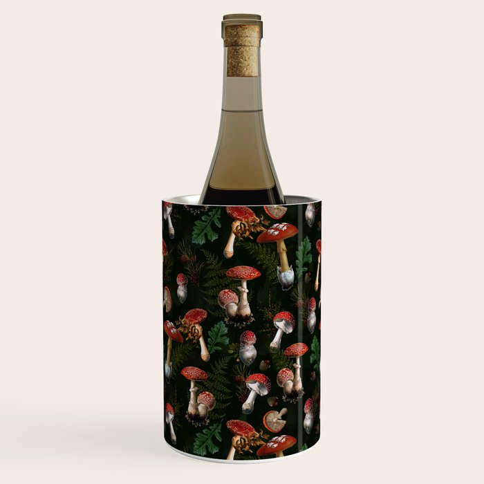 Vintage Dark Night Mushroom Forest Wine Chiller Gallery Image 3
