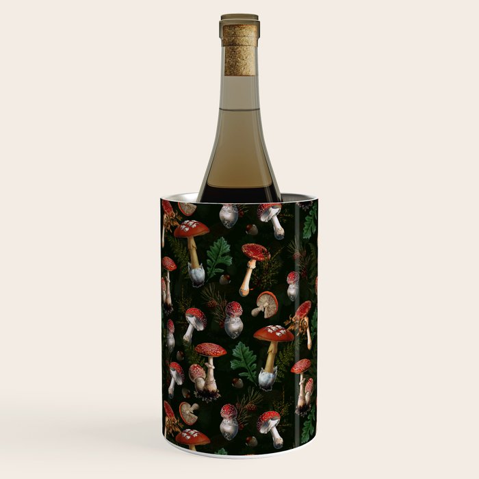Vintage Dark Night Mushroom Forest Wine Chiller Gallery Image 1