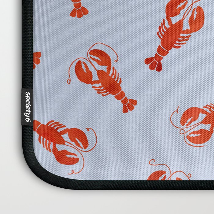 Classic Red Lobsters Pattern On Light Blue Laptop Sleeve Gallery Image 3