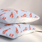 Classic Red Lobsters Pattern On Light Blue Pillow Sham Gallery Image 3