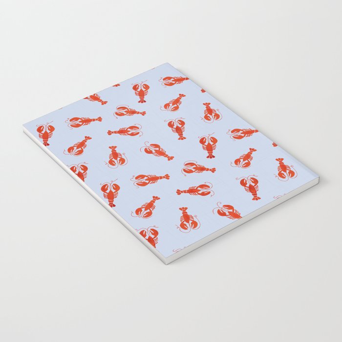 Classic Red Lobsters Pattern On Light Blue Notebook Gallery Image 3