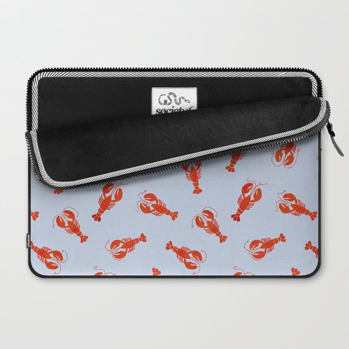 Classic Red Lobsters Pattern On Light Blue Laptop Sleeve Gallery Image 2