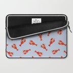 Classic Red Lobsters Pattern On Light Blue Laptop Sleeve Gallery Image 2