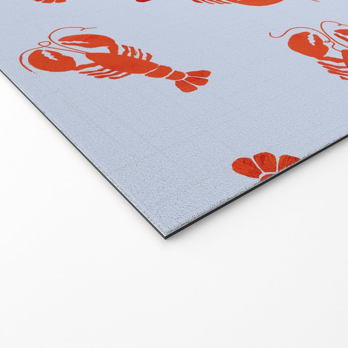 Classic Red Lobsters Pattern On Light Blue Welcome Mat Gallery Image 2