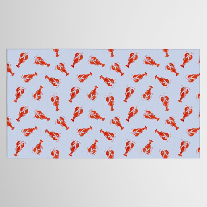 Classic Red Lobsters Pattern On Light Blue Tablecloth Gallery Image 2