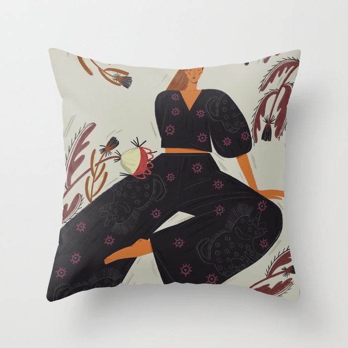 a girl in armor  Throw Pillow Gallery Image 6