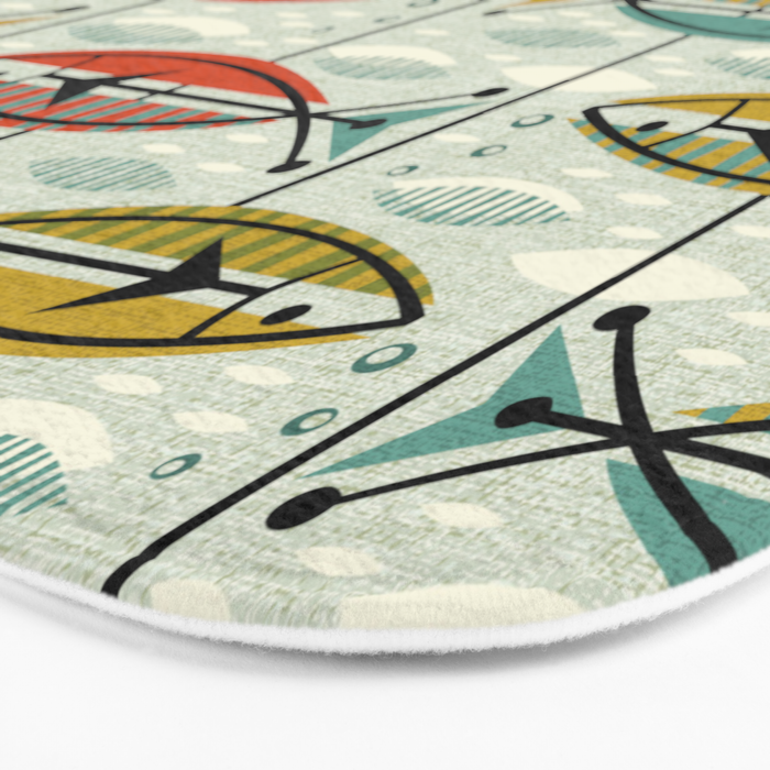 Vintage Color Block Fish Bath Mat Gallery Image 3