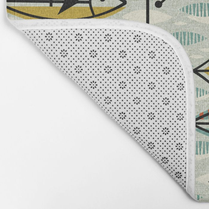 Vintage Color Block Fish Bath Mat Gallery Image 2