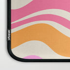 Retro Modern Liquid Swirl Abstract Pattern Pink Orange Cream Laptop Sleeve Gallery Image 3