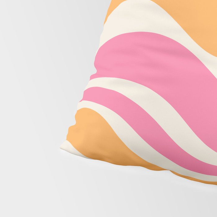 Retro Modern Liquid Swirl Abstract Pattern Pink Orange Cream Pillow Sham Gallery Image 4