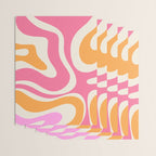 Retro Modern Liquid Swirl Abstract Pattern Pink Orange Cream Wrapping Paper Gallery Image 3