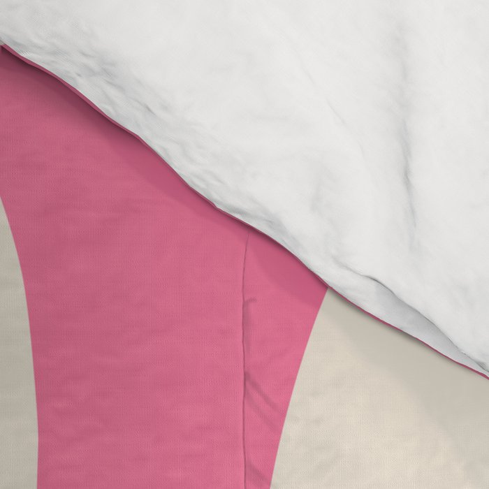 Retro Modern Liquid Swirl Abstract Pattern Pink Orange Cream Comforter Gallery Image 4