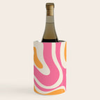 Retro Modern Liquid Swirl Abstract Pattern Pink Orange Cream Wine Chiller Gallery Image 1