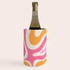 Retro Modern Liquid Swirl Abstract Pattern Pink Orange Cream Wine Chiller Gallery Image 3