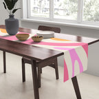 Retro Modern Liquid Swirl Abstract Pattern Pink Orange Cream Table Runner Gallery Image 2