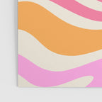 Retro Modern Liquid Swirl Abstract Pattern Pink Orange Cream Poster Gallery Image 3