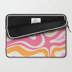 Retro Modern Liquid Swirl Abstract Pattern Pink Orange Cream Laptop Sleeve Gallery Image 2