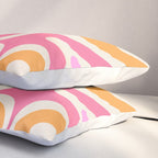 Retro Modern Liquid Swirl Abstract Pattern Pink Orange Cream Pillow Sham Gallery Image 3
