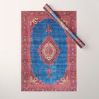 Silk Kashan Central Persian Rug Print Wrapping Paper Gallery Image 1