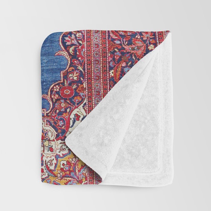 Silk Kashan Central Persian Rug Print Throw Blanket Gallery Image 3