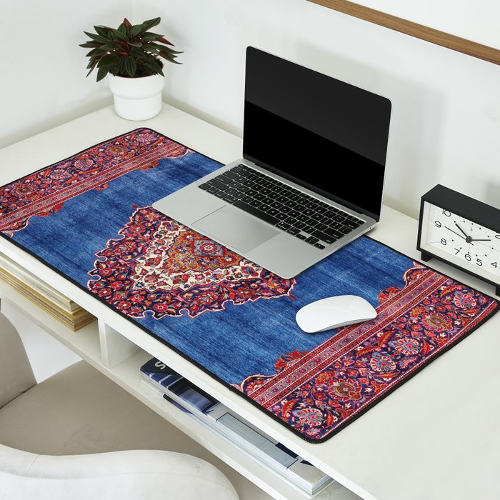 Silk Kashan Central Persian Rug Print Desk Mat Gallery Image 2