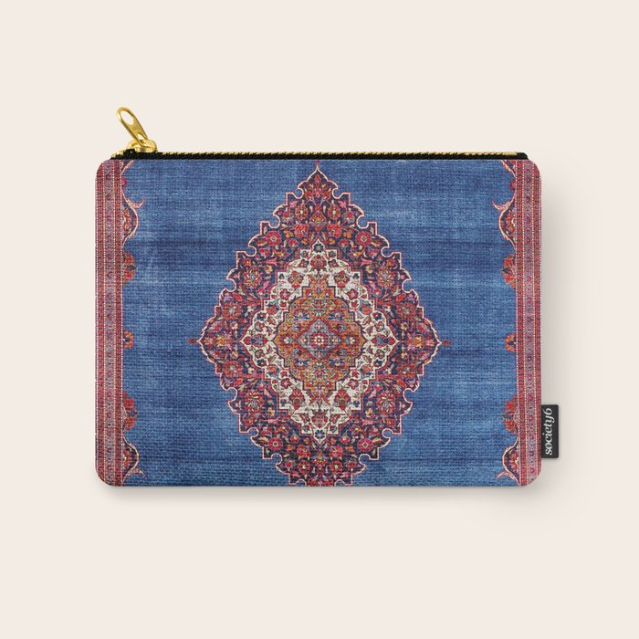 Silk Kashan Central Persian Rug Print Carry All Pouch Gallery Image 1