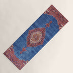 Silk Kashan Central Persian Rug Print Yoga Mat Gallery Image 1