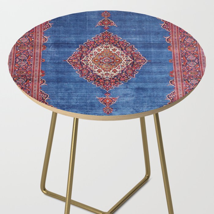 Silk Kashan Central Persian Rug Print Side Table Gallery Image 2