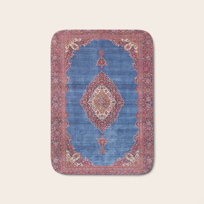Silk Kashan Central Persian Rug Print Bath Mat Gallery Image 1