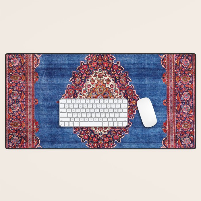 Silk Kashan Central Persian Rug Print Desk Mat Gallery Image 1
