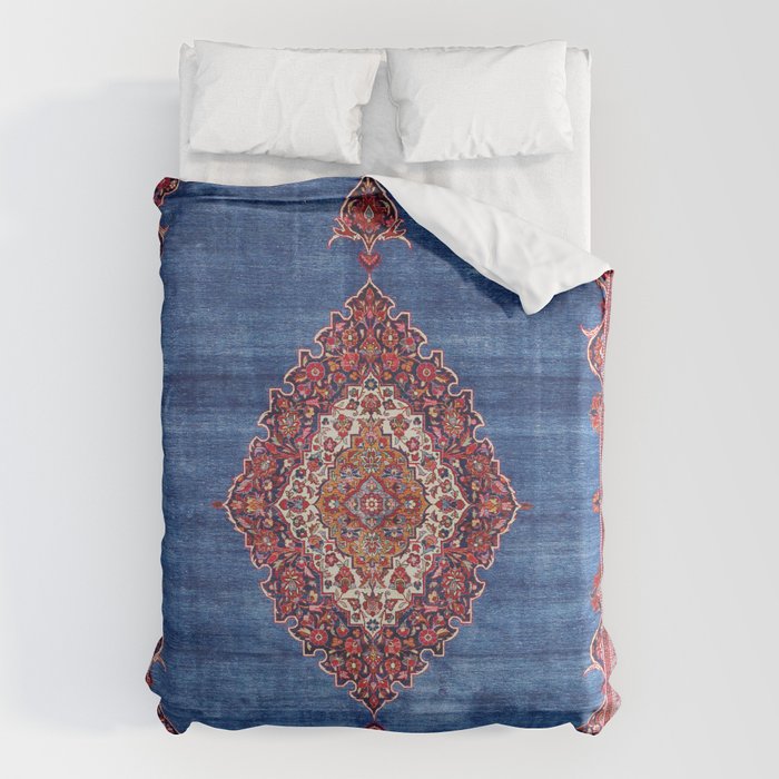 Silk Kashan Central Persian Rug Print Duvet Cover Gallery Image 1