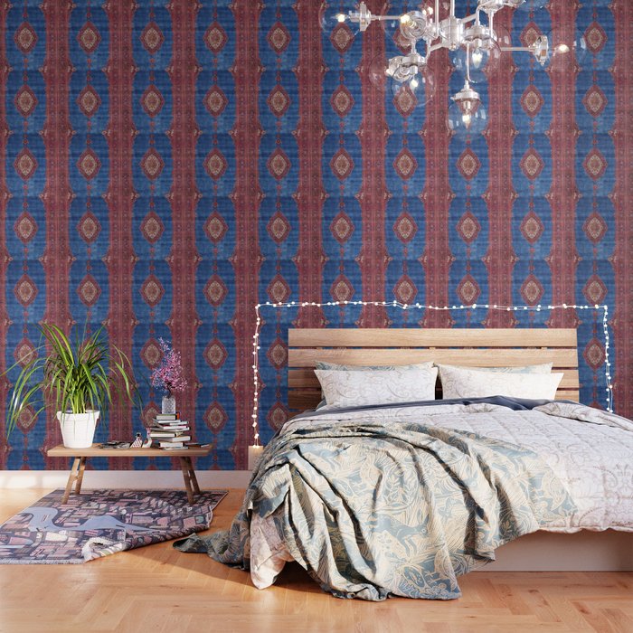 Silk Kashan Central Persian Rug Print Wallpaper Gallery Image 3