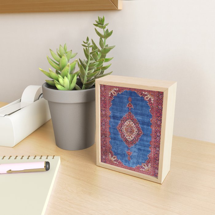 Silk Kashan Central Persian Rug Print Mini Art Print Gallery Image 2