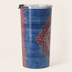Silk Kashan Central Persian Rug Print Travel Mug Gallery Image 3