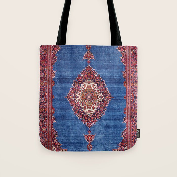 Silk Kashan Central Persian Rug Print Tote Bag Gallery Image 1