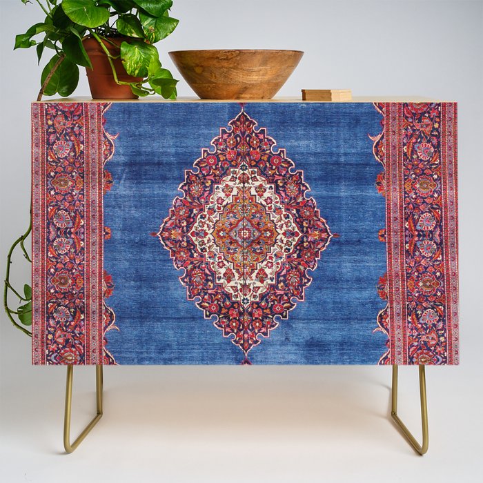 Silk Kashan Central Persian Rug Print Credenza Gallery Image 1