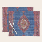 Silk Kashan Central Persian Rug Print Placemat Gallery Image 1