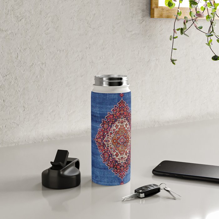 Silk Kashan Central Persian Rug Print Water Bottle Gallery Image 4