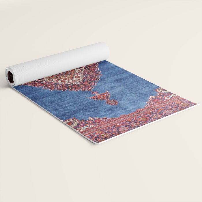 Silk Kashan Central Persian Rug Print Yoga Mat Gallery Image 2